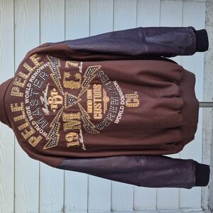 PELLE PELLE Marc Buchanan Master Ceremonies Stud Leather Wool Sz 4XL Mens Jacket